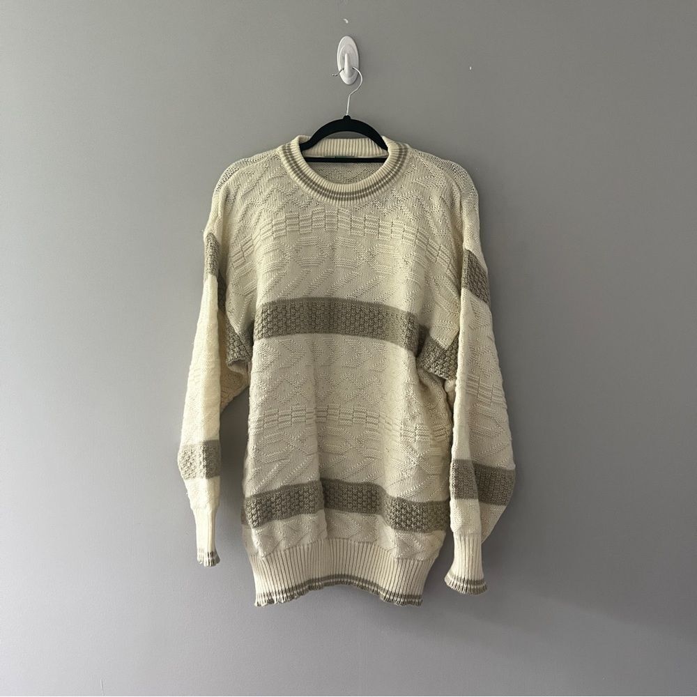 Vintage Koci Noglu Striped 3D Knit Sweater Comfy Professional